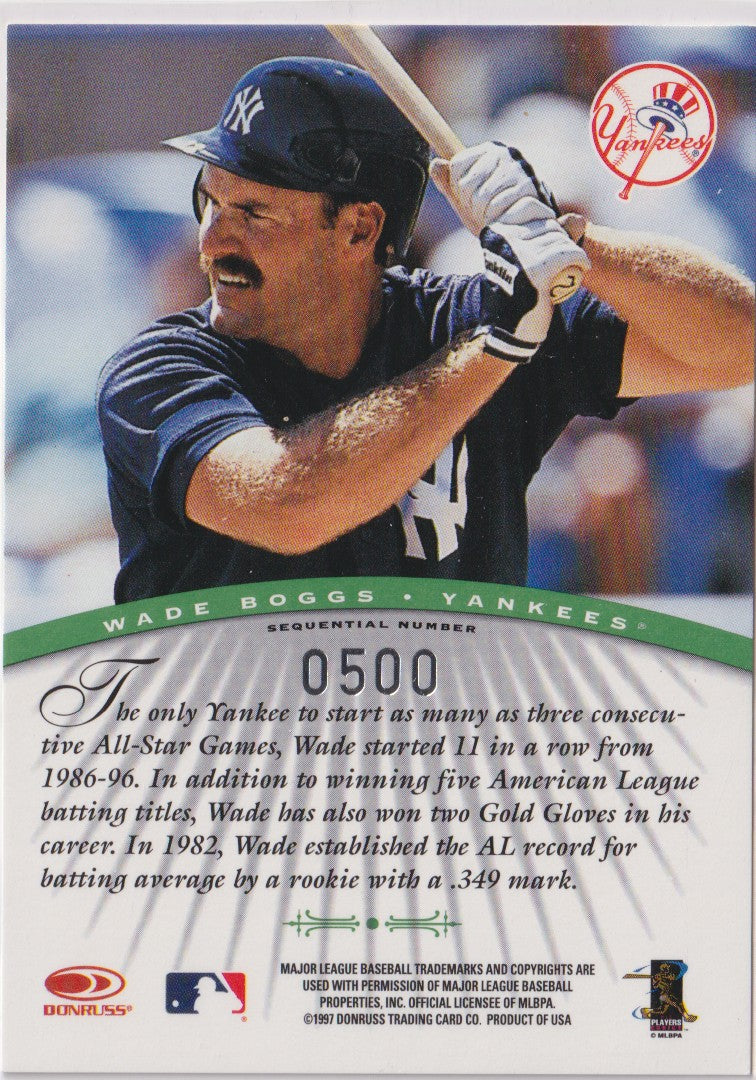 Wade Boggs Autograph – 1997 Donruss Signatures Millennium Marks – Hall of Fame - New England Consignment and Collectables