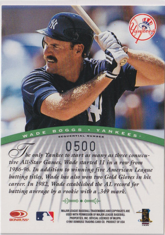 Wade Boggs Autograph – 1997 Donruss Signatures Millennium Marks – Hall of Fame - New England Consignment and Collectables