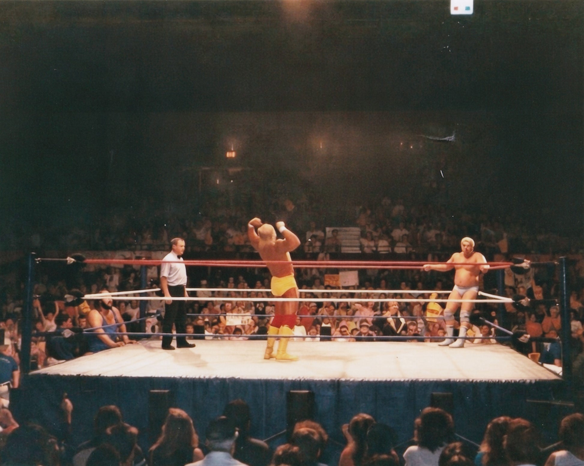 Hulk Hogan Posing vs. Dino Bravo Spokane Washington August 1990