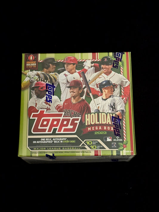 2023 Topps Holiday Mega Box – Sealed Retail Box – Holiday Parallels & SP Chase