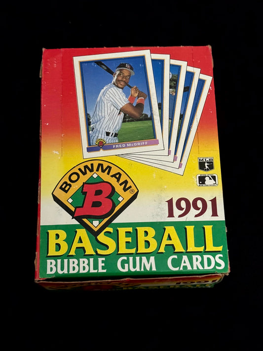 1991 Bowman Baseball Wax Box – Fred McGriff Cover – 36-Pack Box