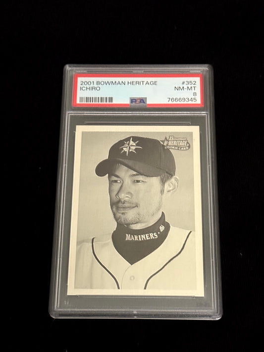 2001 Bowman Heritage Ichiro Rookie Card – PSA 8