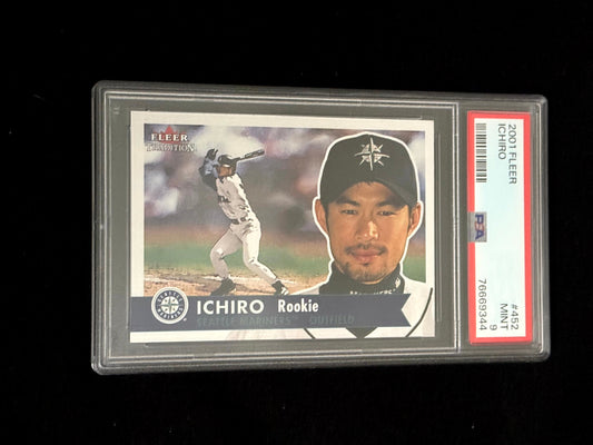 2001 Fleer Tradition Ichiro Rookie Card – PSA 9