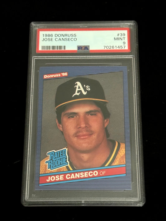 1986 Donruss Jose Canseco Rookie Card – Oakland Athletics – PSA 9