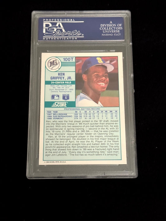 1989 Score Traded Ken Griffey Jr Rookie Card – Seattle Mariners – RC PSA 10