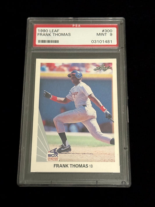 1990 Leaf Frank Thomas Rookie Card – Chicago White Sox – RC PSA 9