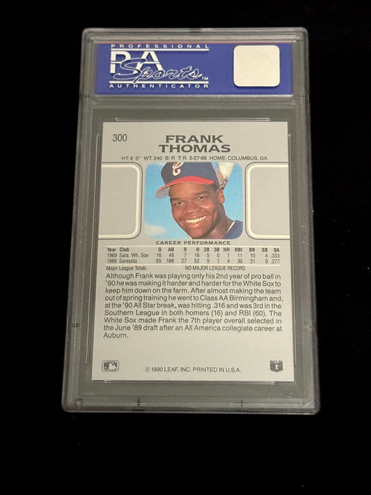 1990 Leaf Frank Thomas Rookie Card – Chicago White Sox – RC PSA 9