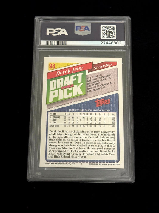 1993 Topps Derek Jeter Rookie Card – New York Yankees – RC PSA 9