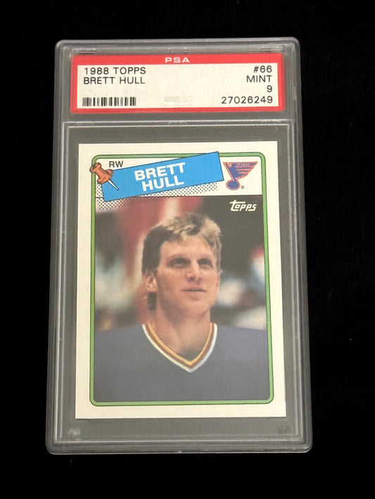 1988–89 Topps Brett Hull Rookie Card – St. Louis Blues – RC PSA 9