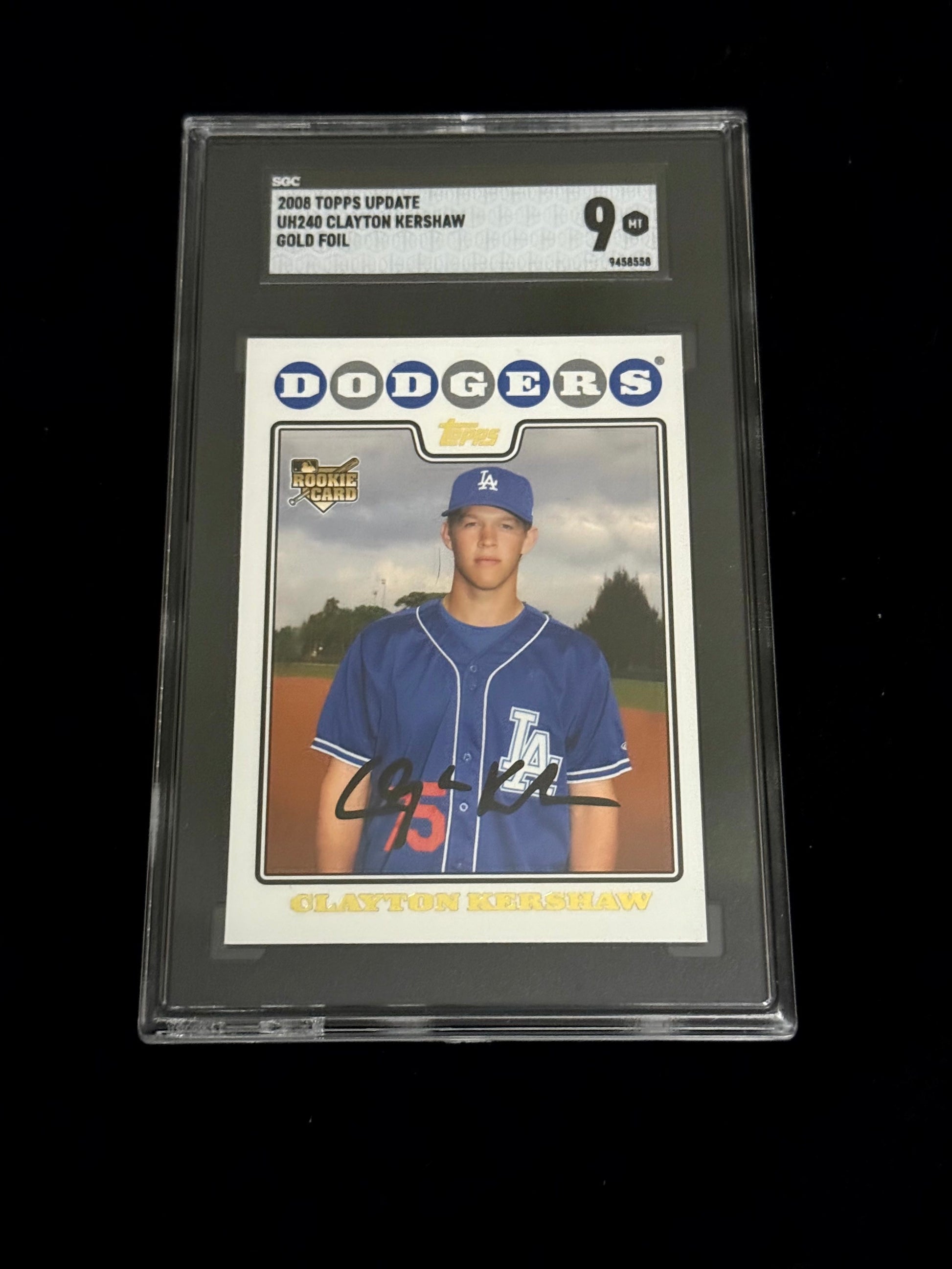 2008 Topps Updates & Highlights Clayton Kershaw Gold Foil Rookie Card – Los Angeles Dodgers – SGC 9