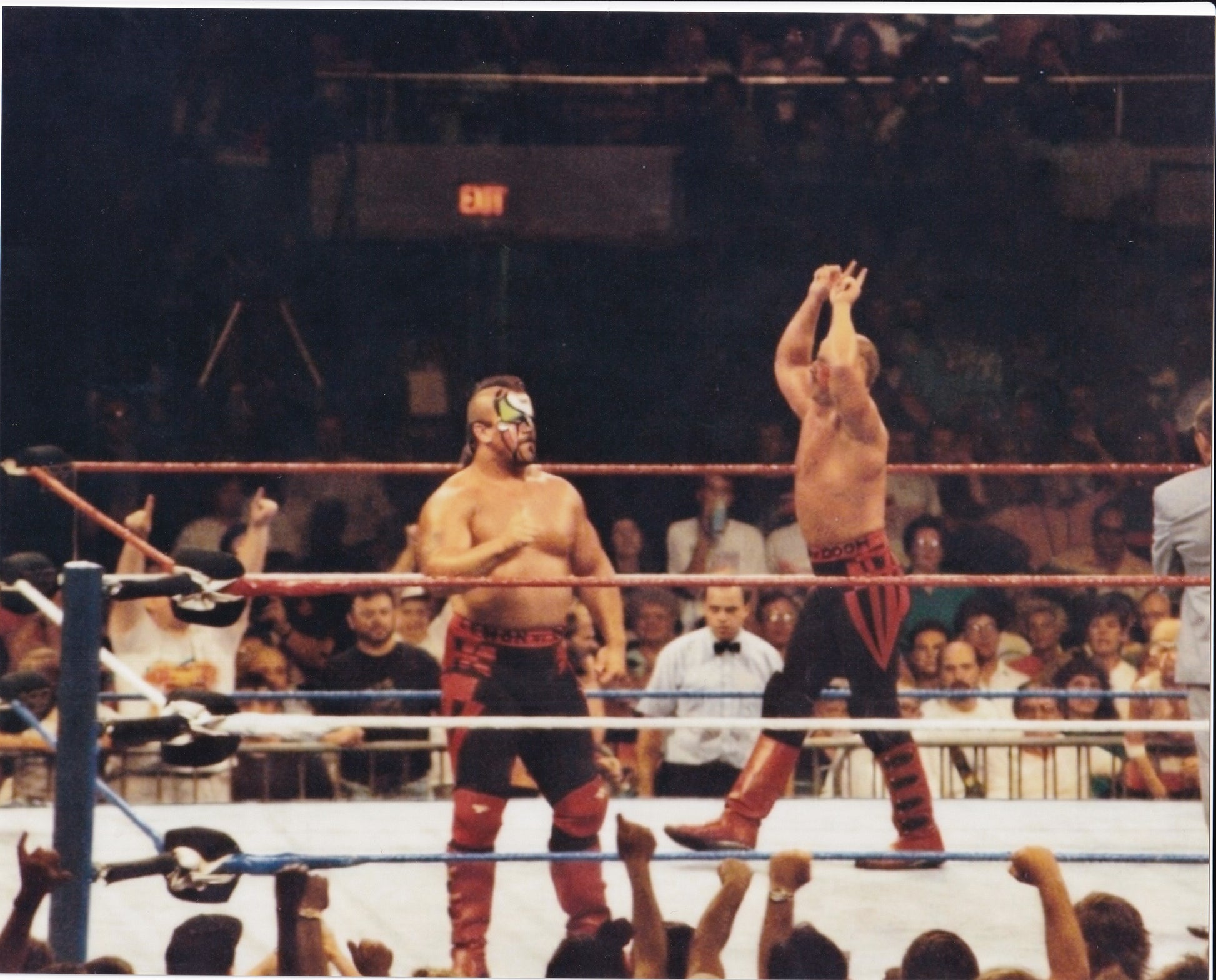 Legion of Doom crowd reaction WWF Nashville 1992 Road Warriors original arena photo