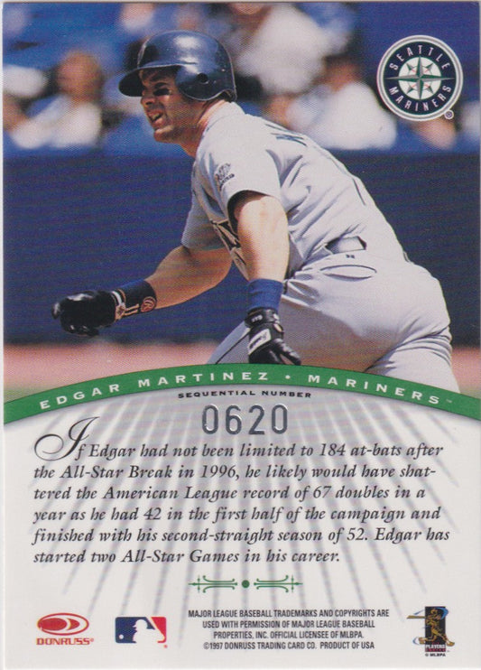 Edgar Martinez Autograph – 1997 Donruss Signatures Millennium Marks – Hall of Fame - New England Consignment and Collectables