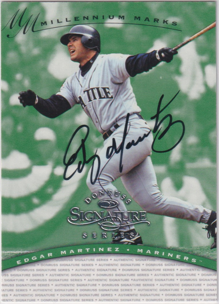 Edgar Martinez Autograph – 1997 Donruss Signatures Millennium Marks – Hall of Fame - New England Consignment and Collectables
