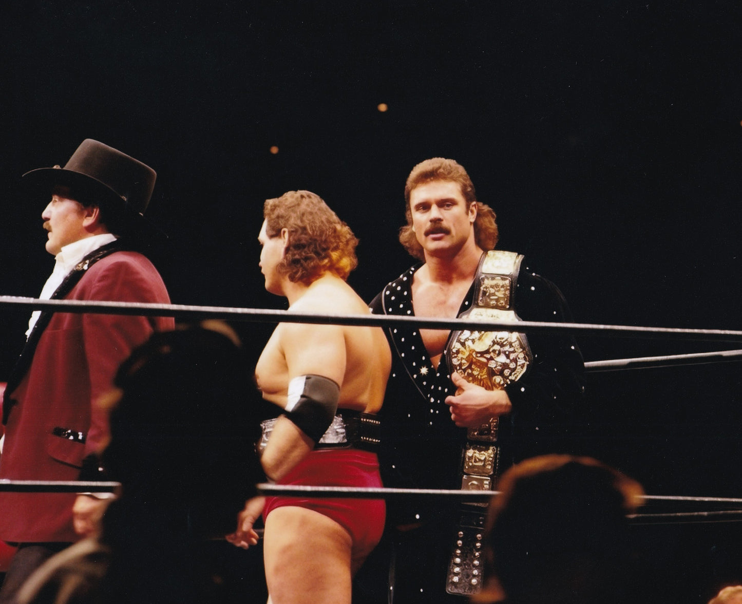 Rick Rude Manny Fernandez Paul Jones Crockett Cup 1987 NWA arena photo