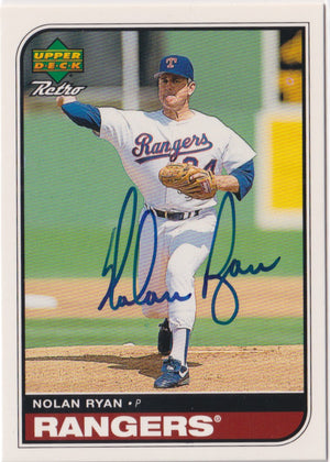 Nolan Ryan Autograph – 1998 Upper Deck Retro Sign of the Times – Hall of Fame