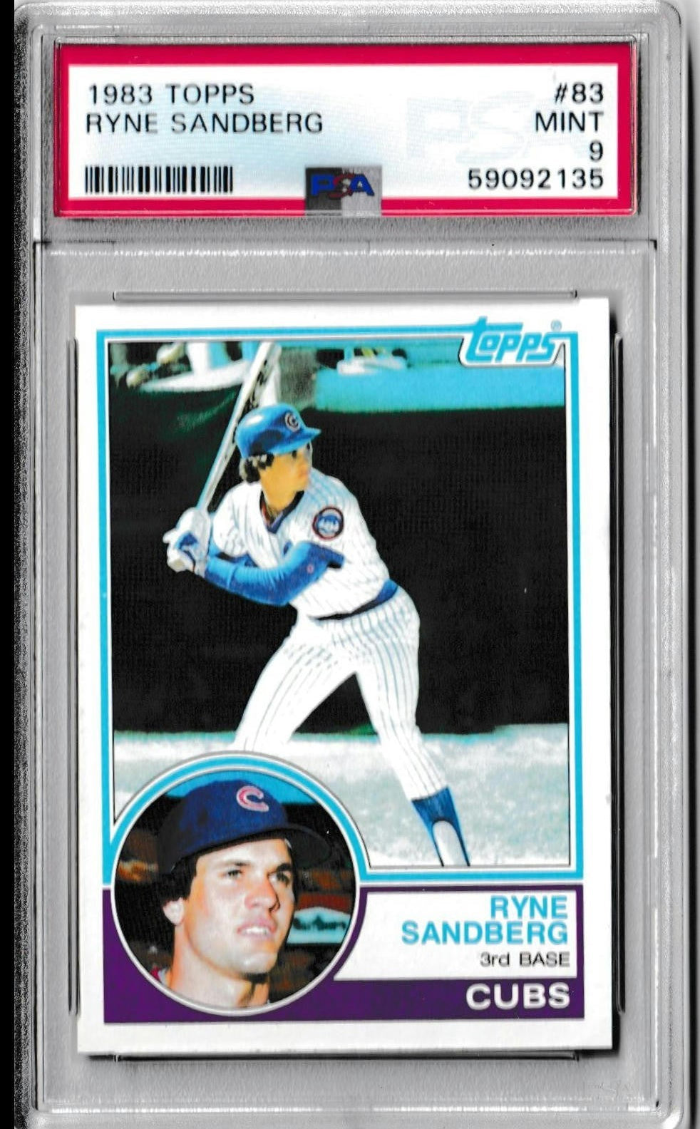 1983 Topps Ryne Sandberg Rookie Card – Chicago Cubs – RC-PSA 9