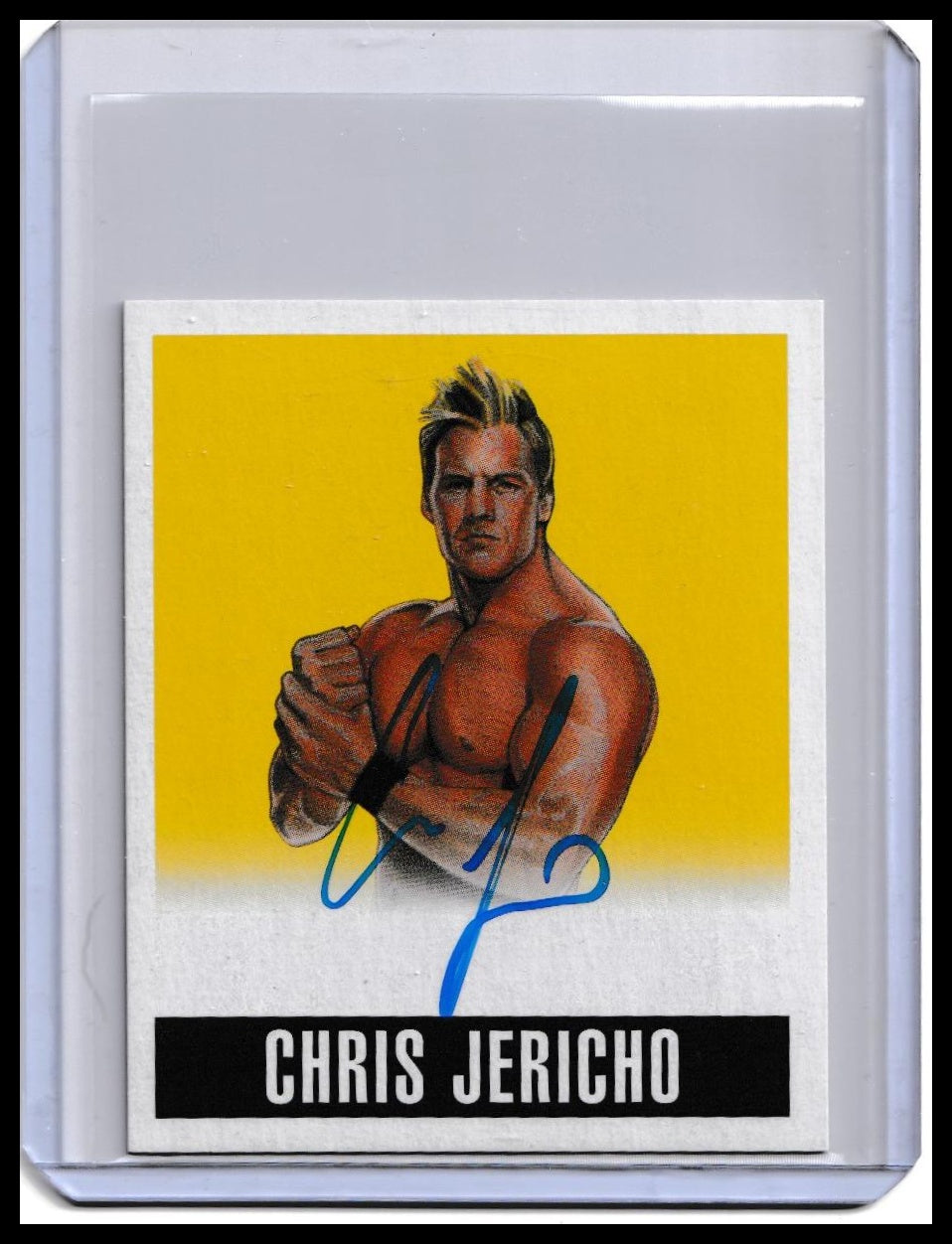 2014 Chris Jericho Autograph Card Leaf Originals Wrestling On-Card Auto Yellow /99
