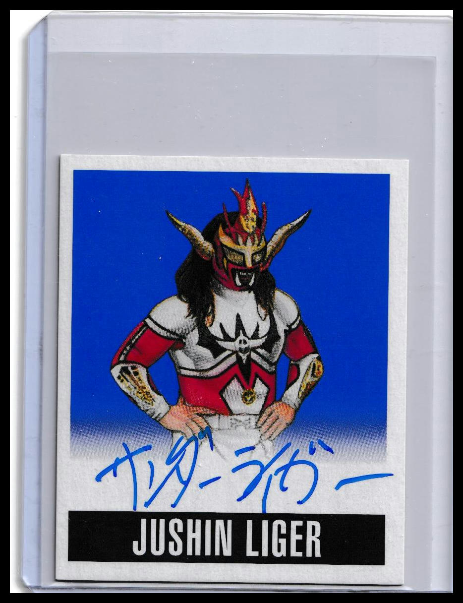 2014 Jushin Thunder Liger Autograph Card Leaf Originals Wrestling On-Card Auto Blue /25