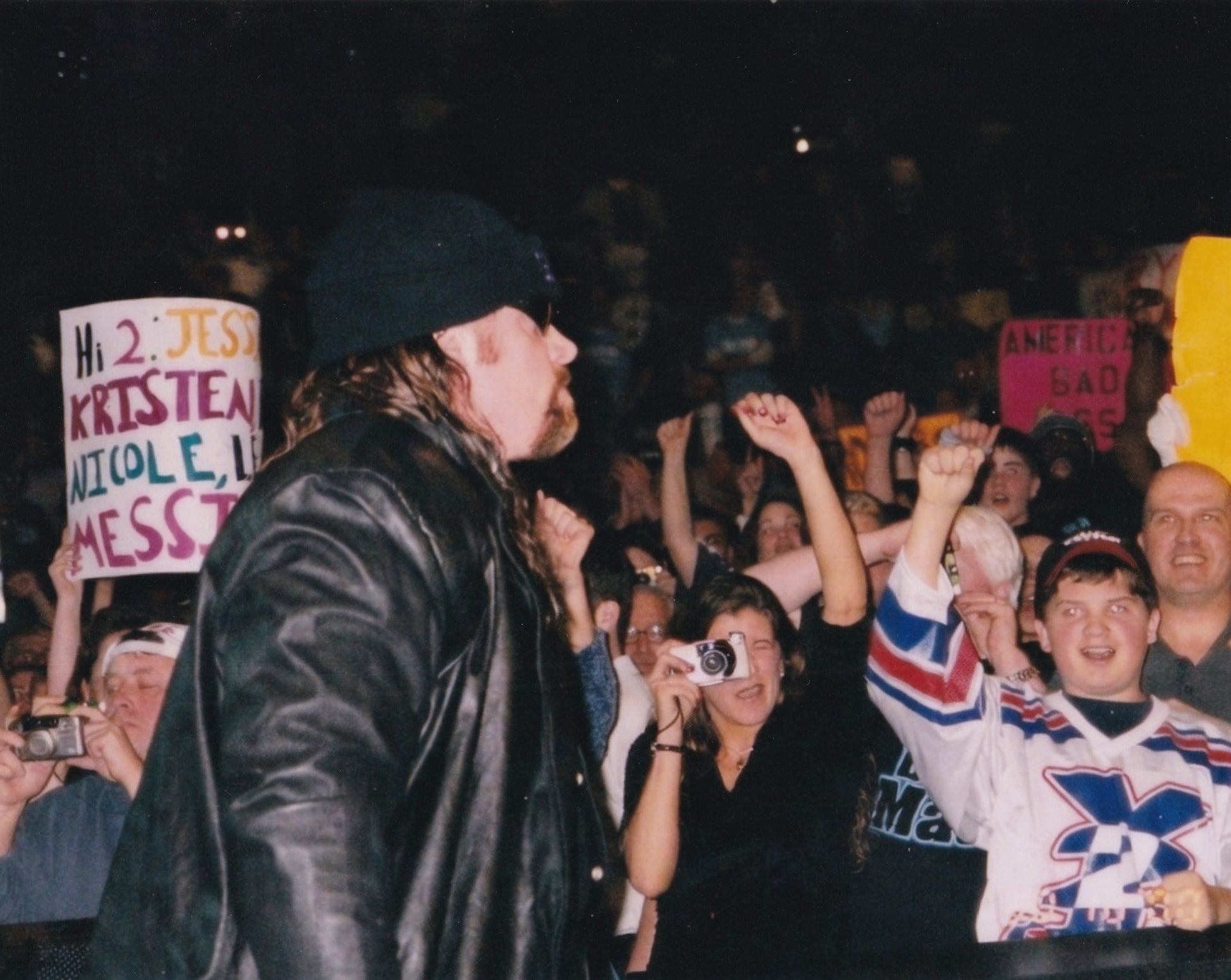 Undertaker entrance WWF Boston 2000 crowd shot original arena photo