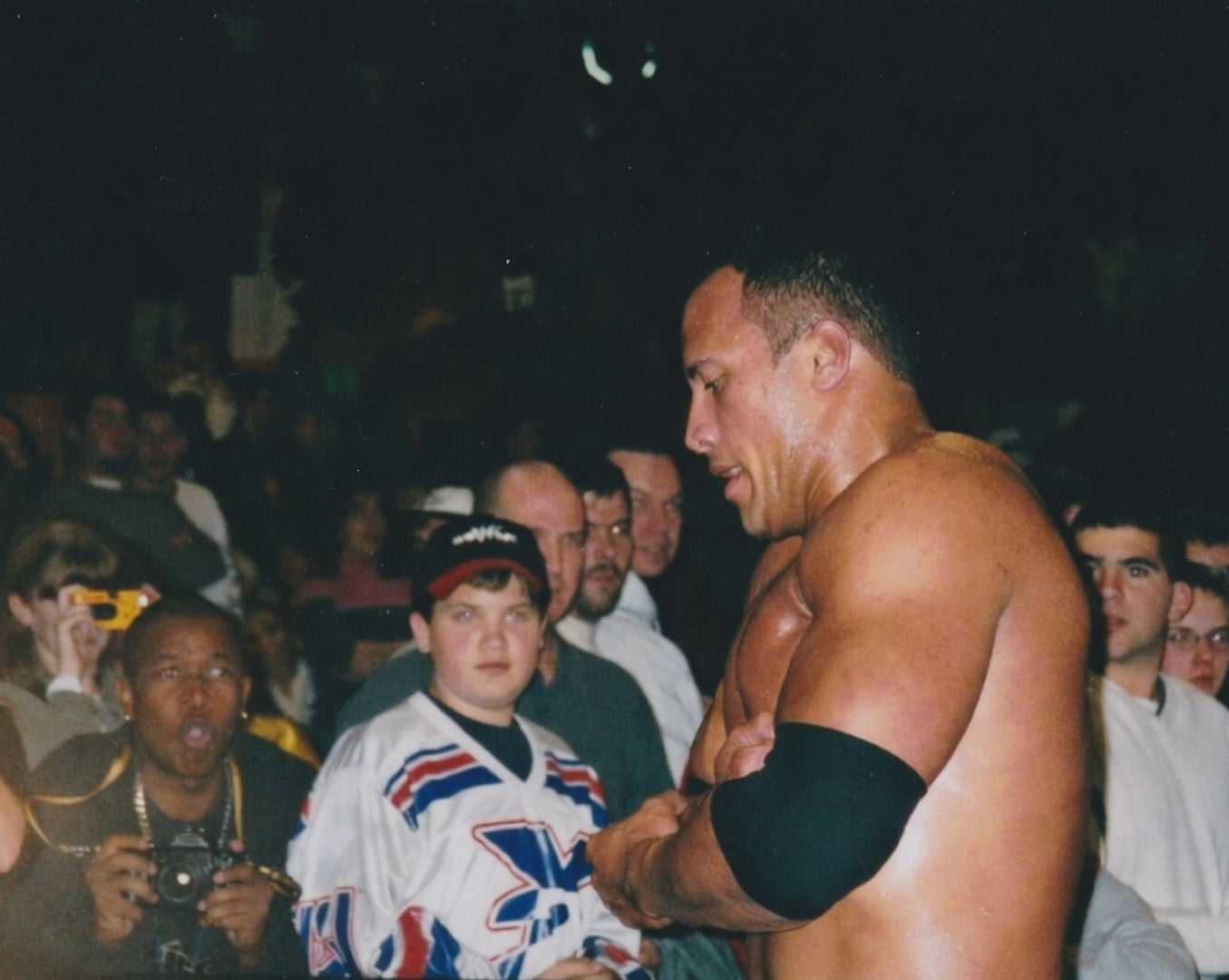The Rock WWF RAW Boston 2000 close-up wrestling photo