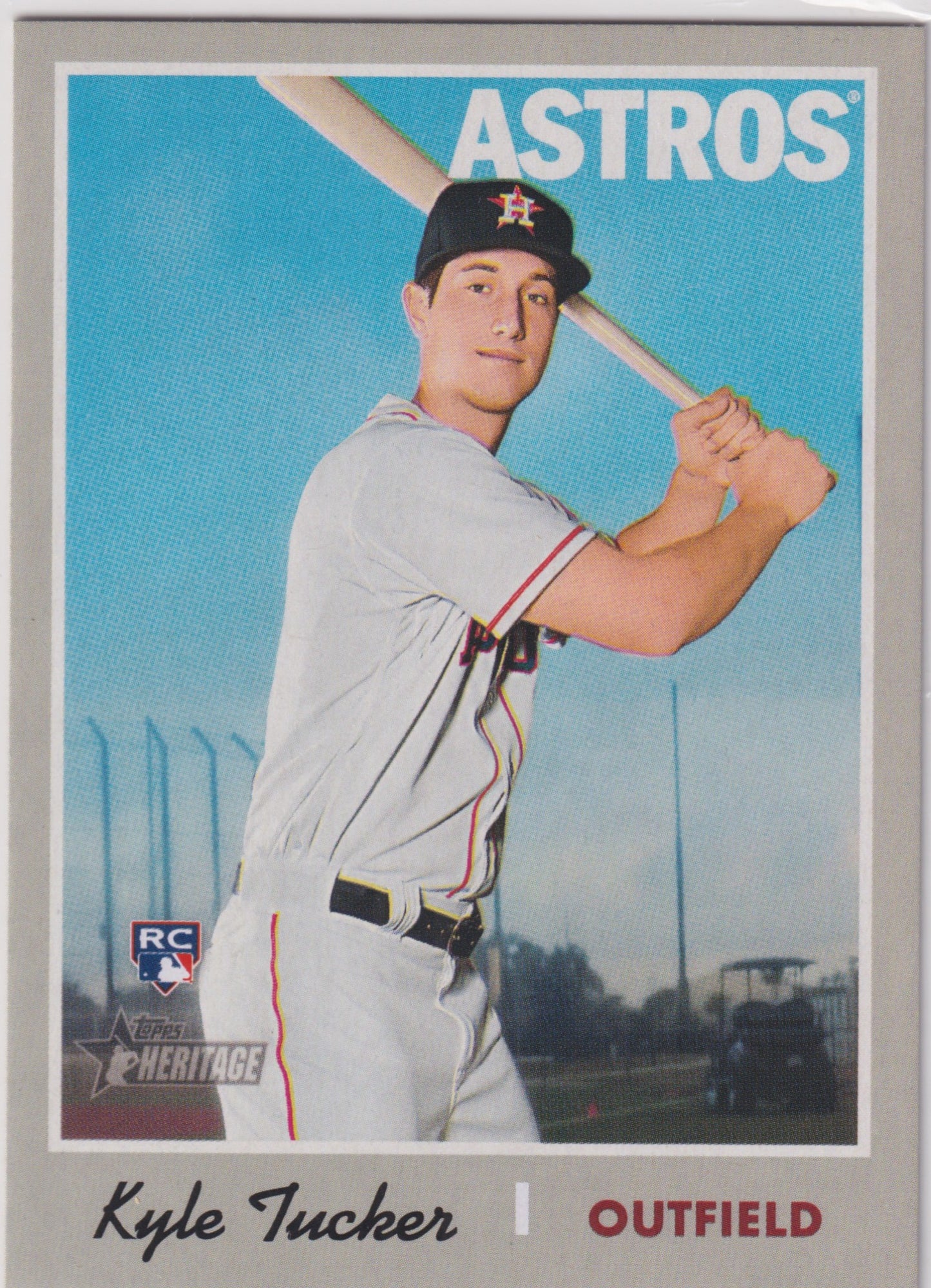Kyle Tucker 2019 Topps Heritage rookie card action image variation Houston Astros