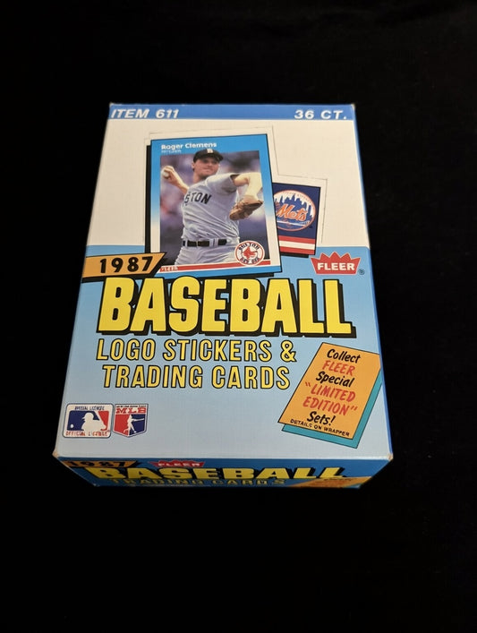 1987 Fleer Baseball Wax Box – 36 Pack Box (Unopened)