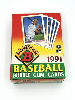 1991 Bowman Baseball Wax Box – Fred McGriff Cover – 36-Pack Box